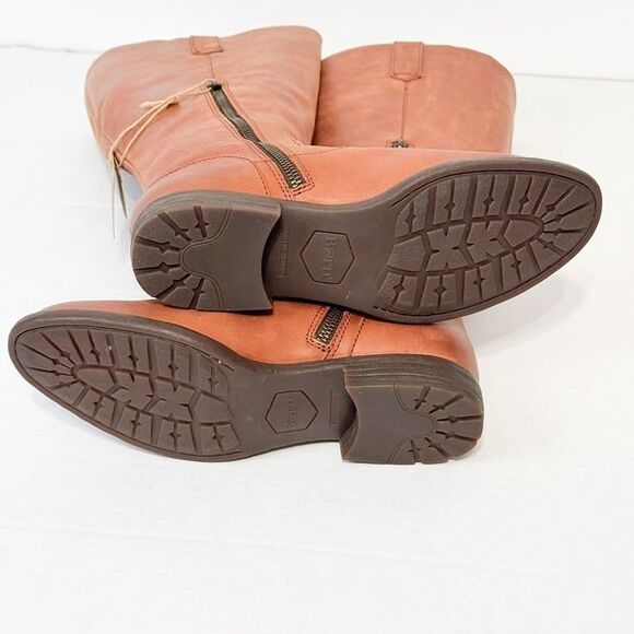 Born Shaunie NWB Sz 8.5 Wide Calf Brown Cognac Leather Knee High Boots - Picture 9 of 12